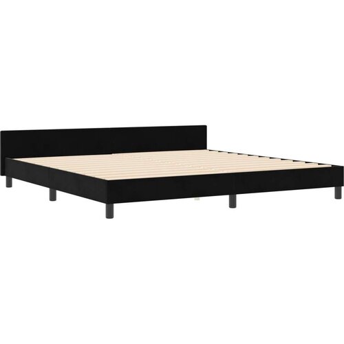 VidaXL Crni Bar&amp;scaron;unasti Krevet s Okvirom 200x200 cm Slike