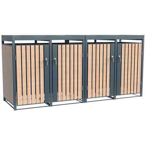  Westman - Spremi&amp;scaron;te za 4 kante za smeće s krovom za biljke Planta | 4x240L | 84x264x124 cm - BRANDED IN GERMANY Slike