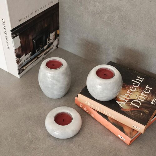 WALLXPERT MAR08380206D Grey Candlestick Set (3 Pieces) Cene