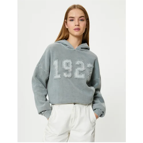 Koton 1923 Applique Detail Hooded Sweatshirt Cotton 100th Anniversary Special