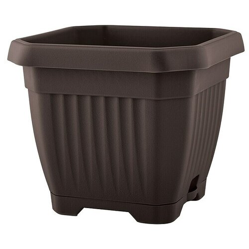  Četvrtasta tegla za cvijeće (D x Š: 14 x 14 cm, Plastika, Smeđa) Cijene