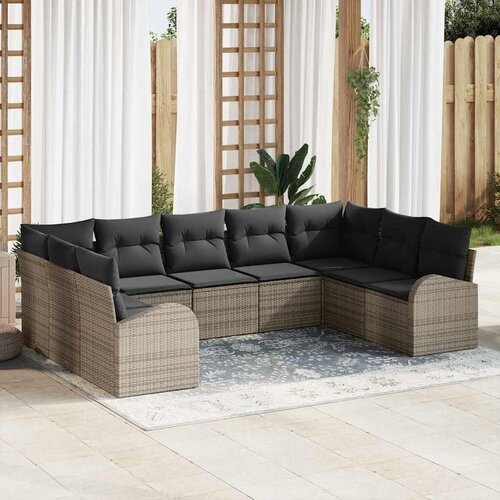  Set sofe s jastukom 9 pcs Siva Poli Ratan Cene