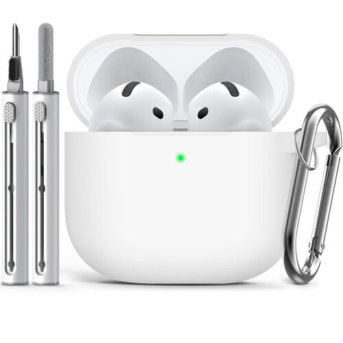 Venisymlis Silikonski ovitek za AirPods 4 s čistilnim kompletom, obesek za ključe, različica 2024, (22102335) Cene