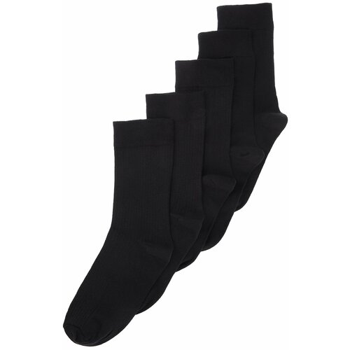 Trendyol black men's 5 pack cotton textured college-tennis-medium size socks Cene