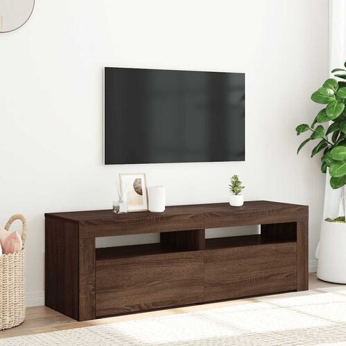 TV ormarić s LED svjetlima boja smeđeg hrasta 120 x 35 x 40 cm Cijene