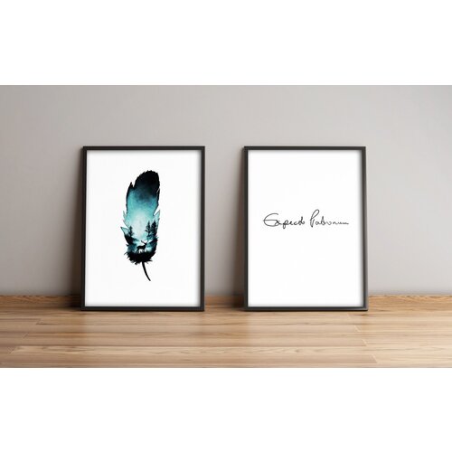 Wallity 2Pysct-008 Multicolor Decorative Framed MDF Painting (2 Pieces) Cene