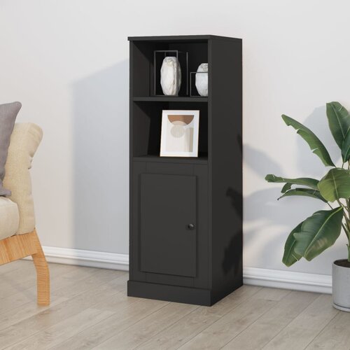 VidaXL Visoka omarica črna 36x35,5x103,5 cm inženirski les Slike
