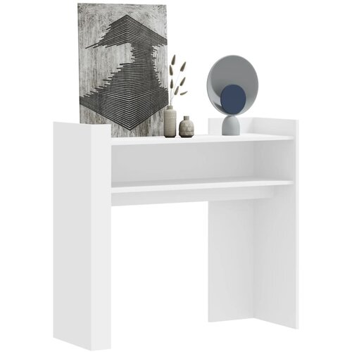  The Living Store Konzolna mizica bela 100x35x90 cm inženirski les - Konzolna Mizica, (21496455) Slike