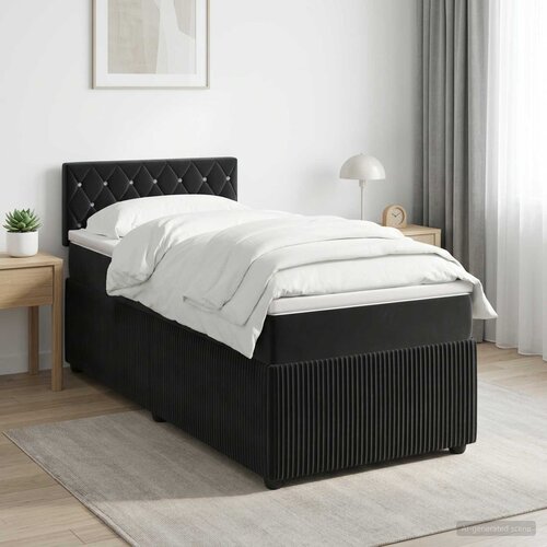  Boxspring krevet s madracem Crna 100 x 200 cm Baršun Cene