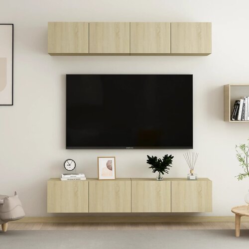 vidaXL TV omarice 4 kosi sonoma hrast 80x30x30 cm iverna plošča Cene