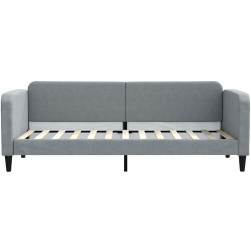  Dnevni krevet s madracem svjetlosivi 80 x 200 cm od tkanine Slike