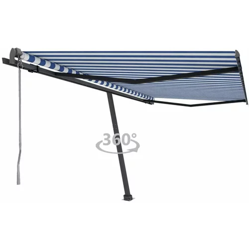  Prostostoječa avtomatska tenda 400x350 cm modra/bela, (20728564)