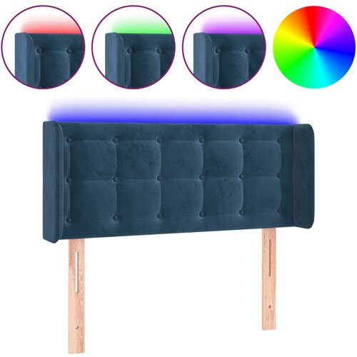VidaXL LED posteljno vzglavje temno modro 83x16x78/88 cm žamet, (20936051) Slike
