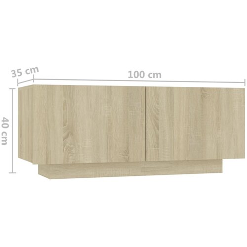  Noćni ormarić boja hrasta sonome 100x35x40 cm konstruirano drvo Slike
