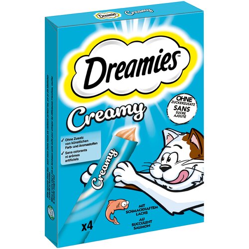 Dreamies Creamy Snacks - Losos (4 x 10 g) Slike