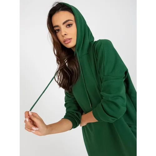 Fashion Hunters Dark green midi sporty basic oversize dress