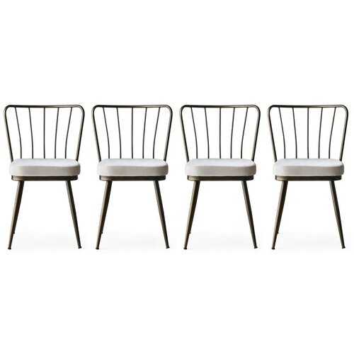 Hanah home Yıldız - 985 V4 Mink Chair Set (4 Pieces) Cene