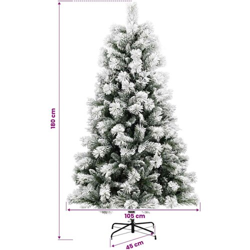  Umjetno božićno drvce s nogom 180 cm PVC i metal Slike