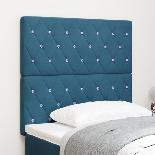  LED vzglavje z LED lučmi Diamantni Temno modra 90 cm Žamet, (5000043993) Cene