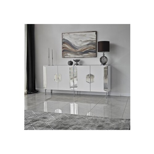 Hanah home dubai - white, silver whitesilver console Slike
