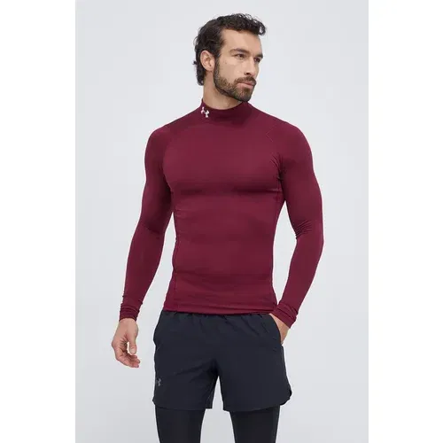 Under Armour Majica dugih rukava za trening ColdGear Compression boja: bordo, bez uzorka