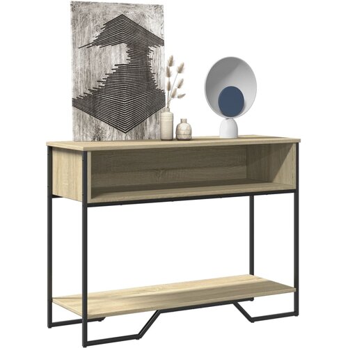 VidaXL Konzolna mizica sonoma hrast 100x35x74,5 cm inženirski les Slike