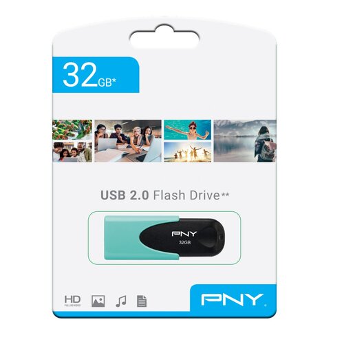 Pny USB stick Attach&amp;eacute; 4 Pastel, 32GB, USB2.0, tirkizni Slike