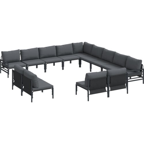 VidaXL Sjedeća garnitura za vrt 13 pcs Antracit Čelik Slike