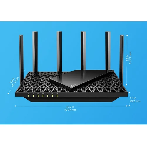 Tp-link Archer AX73 AX5400 Dual-Band Gigabit Wi-Fi 6 ruter, 574 Mbps 2,4 GHz + 4804 Mbps 5 GHz, 4x4 MU-MIMO, 6× antene, Broadcom 1,5 GHz trojez