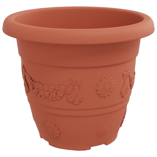  Okrugla saksija za cveće 6 pcs Crvena cigla &amp;Oslash; 26 x 21.5 cm Slike
