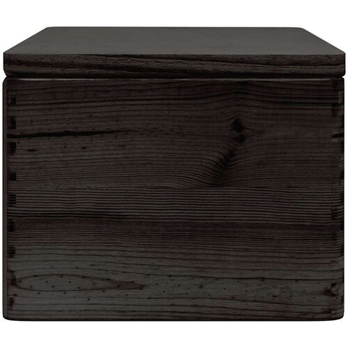 VidaXL Drvena kutija s poklopcem crna 40x30x23 cm puno drvo bor Slike