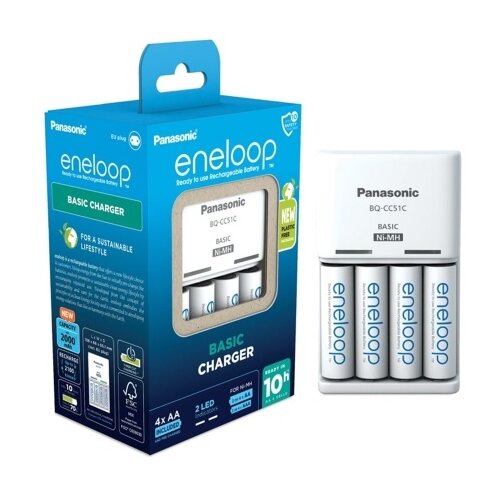 Panasonic Eneloop punjač sa četiri baterije (10h) AA (K-KJ51MCD40E) Slike