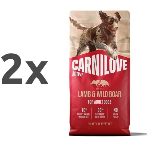 Carnilove Dog Active Adult, briketi - jagnjetina in divji pra&scaron;ič 2 x 12 kg Cene