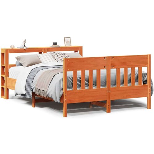  Okvir kreveta bez madraca voštano smeđi 135x190 cm od borovine Cene