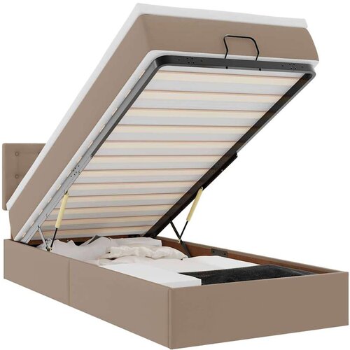 VidaXL okvir kreveta s madracem cappuccina 80x200 cm umjetna koža Slike