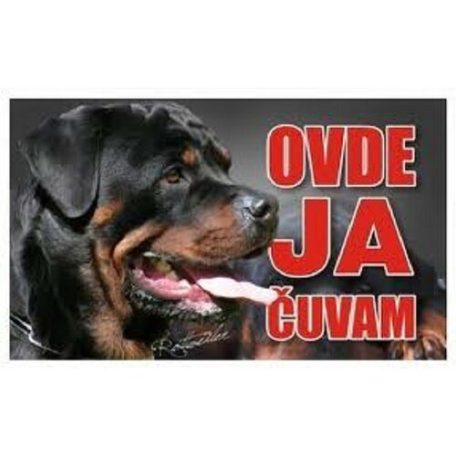 Happy Dog tabla Čuvaj se psa - Rotvajler 20x12.5cm Slike
