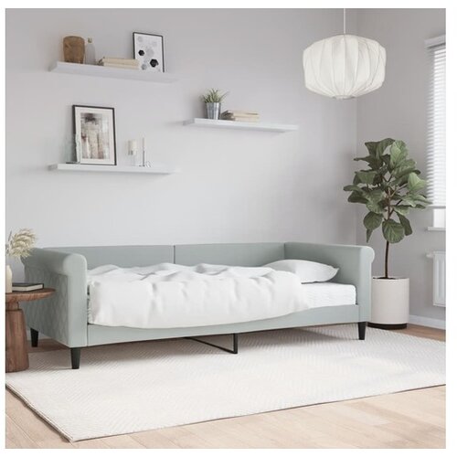 vidaXL Dnevni krevet s madracem svjetlosivi 90 x 200 cm baršunasti Cene