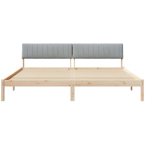 Okvir kreveta s uzglavljem Smeđa i svijetlo siva 200 x 200 cm Slike