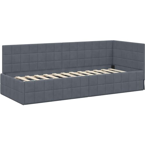 vidaXL Kotna postelja z vzglavjem Temno siva 80 x 200 cm Žamet, (5000069234) Cene