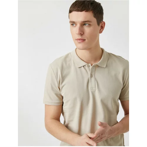 Koton Polo T-shirt - Beige - Fitted