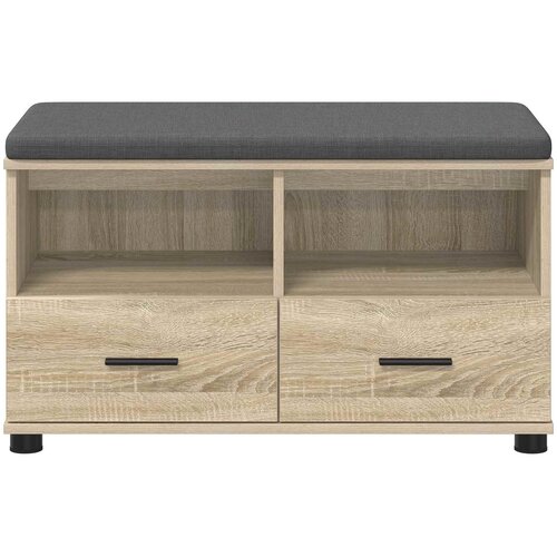  Klupa za hodnik s jastukom Sonoma hrast 80 x 38 x 46 cm Slike