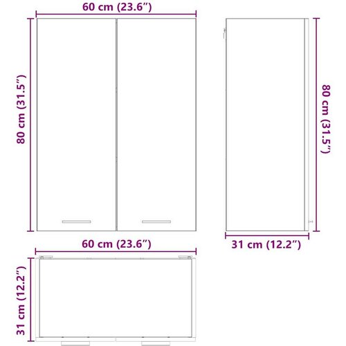  ormarić s policom Zidne Riga Staro drvo 60 x 31 x 80 cm Slike