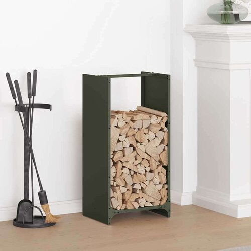  stojalo za drva olivno zelena 40x30x80 cm hladno valjano jeklo Cene