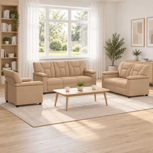  Set sofe 3 pcs Boja cappuccina Umjetna koža Slike