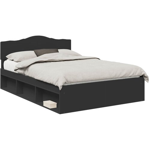 vidaXL konstrukcija postelje črna 160 x 200 cm masivno borovo les, (5000102509) Cene