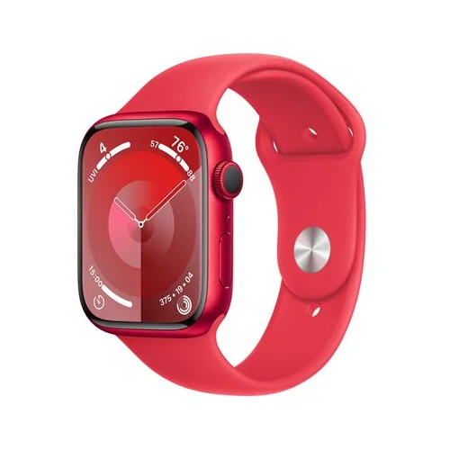 Apple Watch Series 9, 45 mm Red Aluminium Case, Red Sport Band M/L