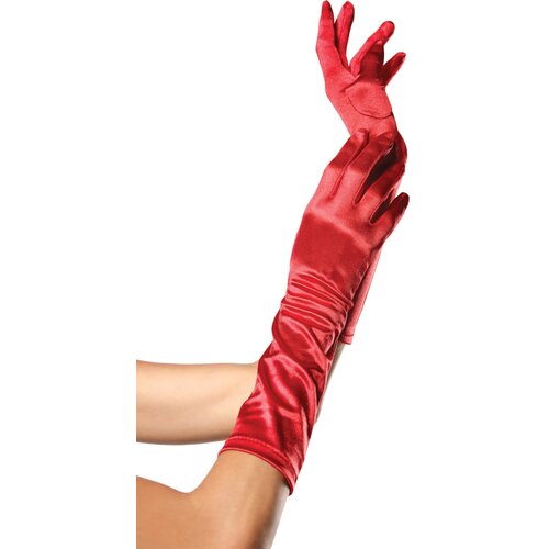 Leg Avenue Elbow Length Satin Gloves 8B Red Slike