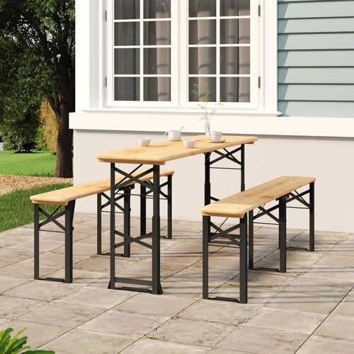  Sklopivi pivski stol 170 x 50 x 75/105 cm od masivne jelovine Slike