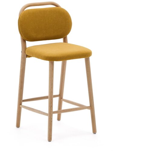 Kave Home Gorčično rumen barski stol (višina sedeža 66 cm) Helda – Cene