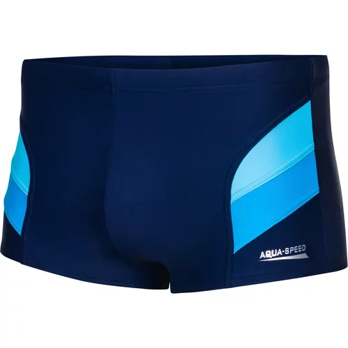 AQUA SPEED Man's Swimming Shorts Aron Navy Blue/Blue Pattern 42